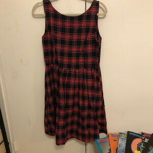 Tuesday of California Plaid Pinafore Dress Medium